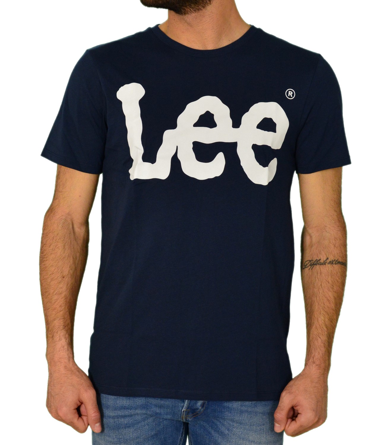 Ανδρική κοντομάνικη μπλούζα Lee μπλέ σκούρο L62AAIEE